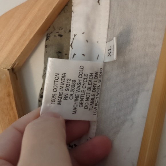 Parsley& Sage Button Down Rolled Tab sleeves Boho Casual Stretchy Relaxed Shirt - Picture 6 of 8